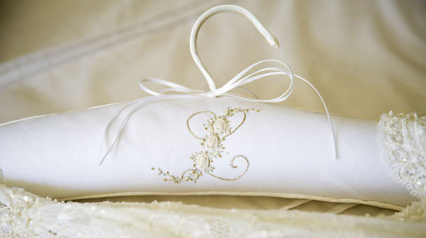 hanger with ivory embroidery